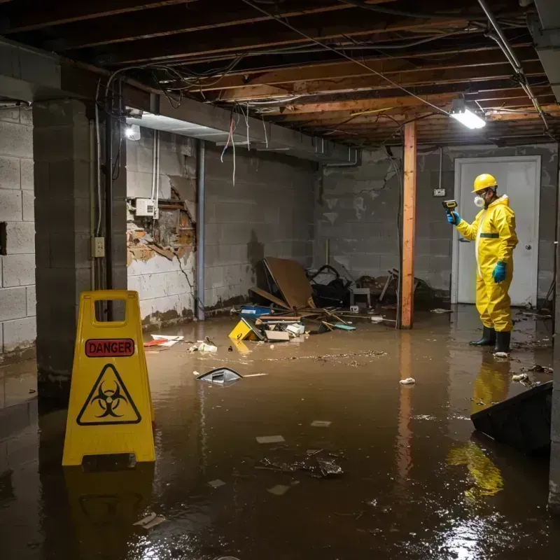 Flooded Basement Electrical Hazard in Lake County, MI Property